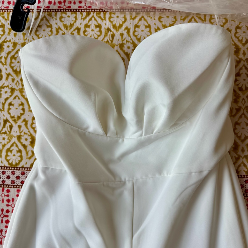 Milly Evana Cady White Strapless Sweetheart Jumpsuit